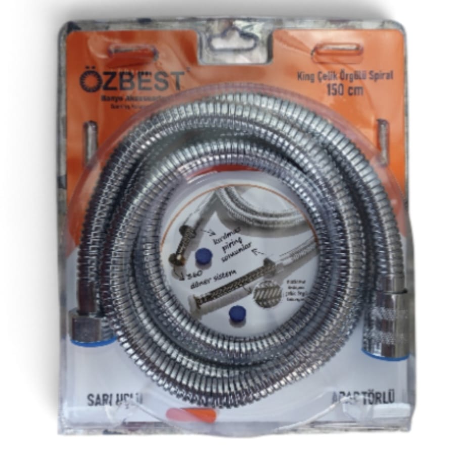 ÖZBEST - DUŞ HORTUMU ÇELİK SPİRAL BİLİSTİR
